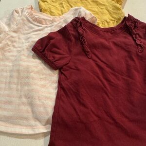Cat & Jack Burgundy, Yellow and Pink Short Sleeve Tee Set